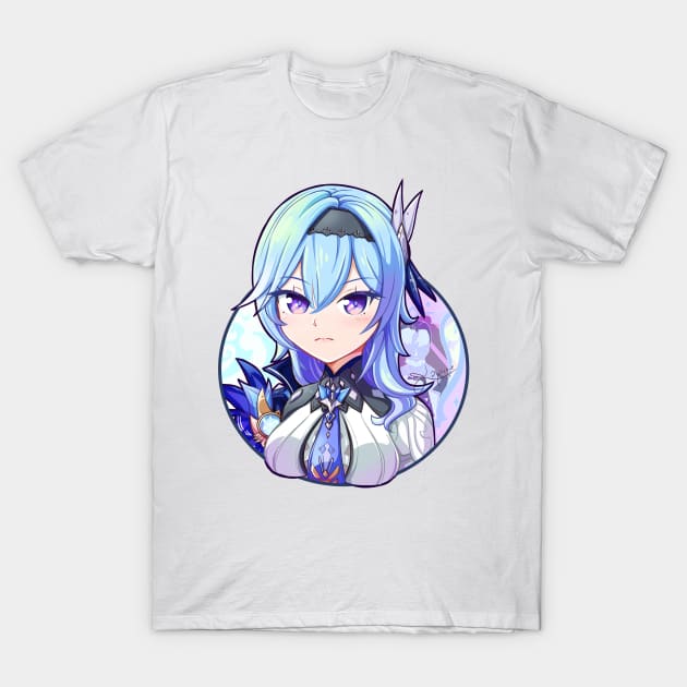 Anime fanart Genshin Impact Eula portrait T-Shirt by KawaiiDreamyPixie